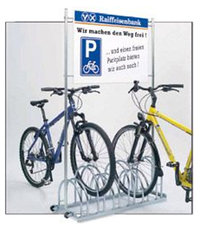 Fahrradständer mit Werbefläche