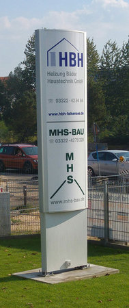 Diesen Sockelpylon durften wür für HBH- Heizung Bäder Haustechnik GmbH in Falkensee bei Berlin fertigen.\\n\\n18.09.2016 12:28